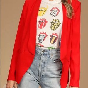 Lulus Miss Punctuality Red Lightweight Blazer